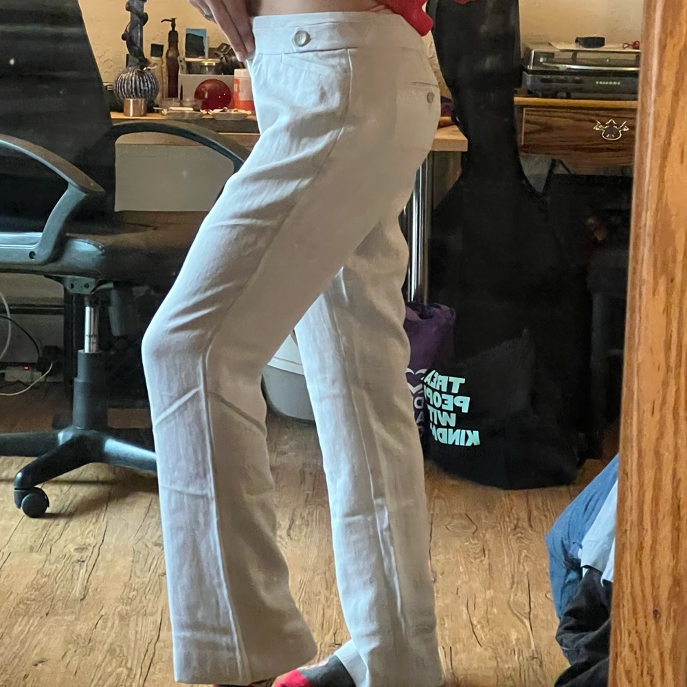 White Low Rise Pants - Picture 5 of 5